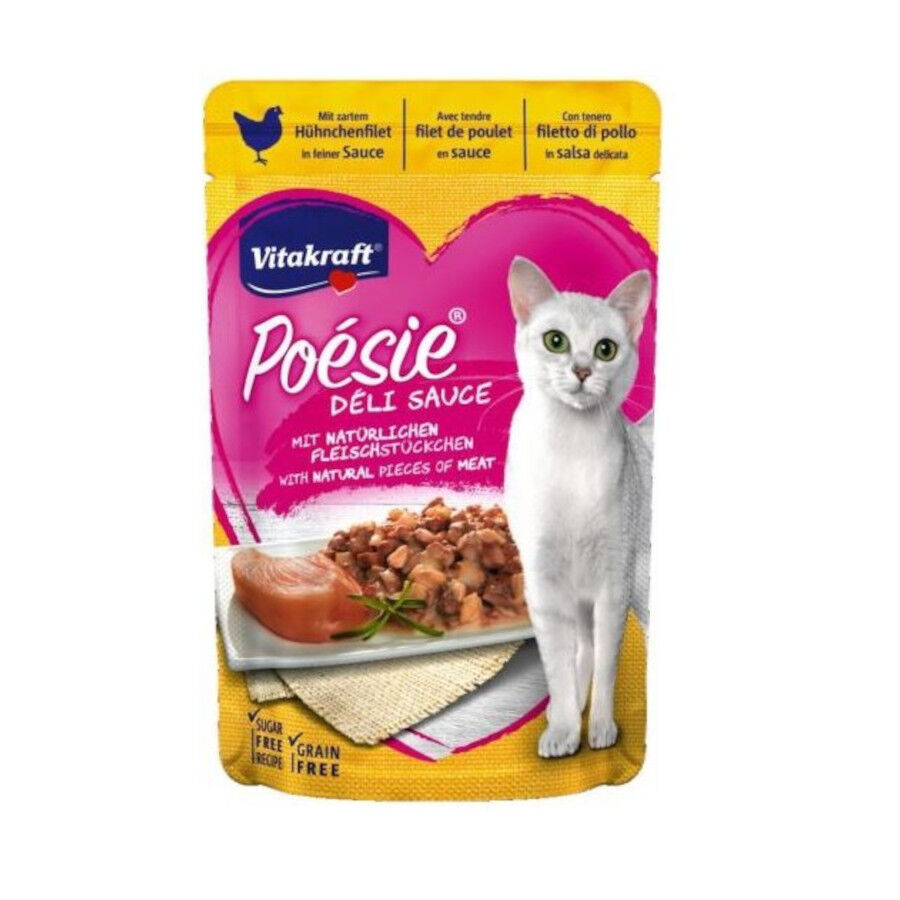 85 g Vitakraft Poesie Deli Frango em Molho Saquetas para gatos, , large Imagem n&uacute;mero 1